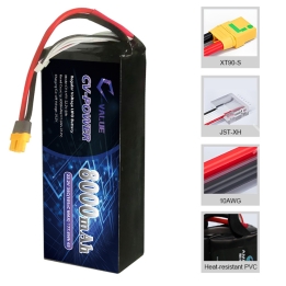 High Discharge Rate LIPO Battery 6S 22.2V 8000mAh